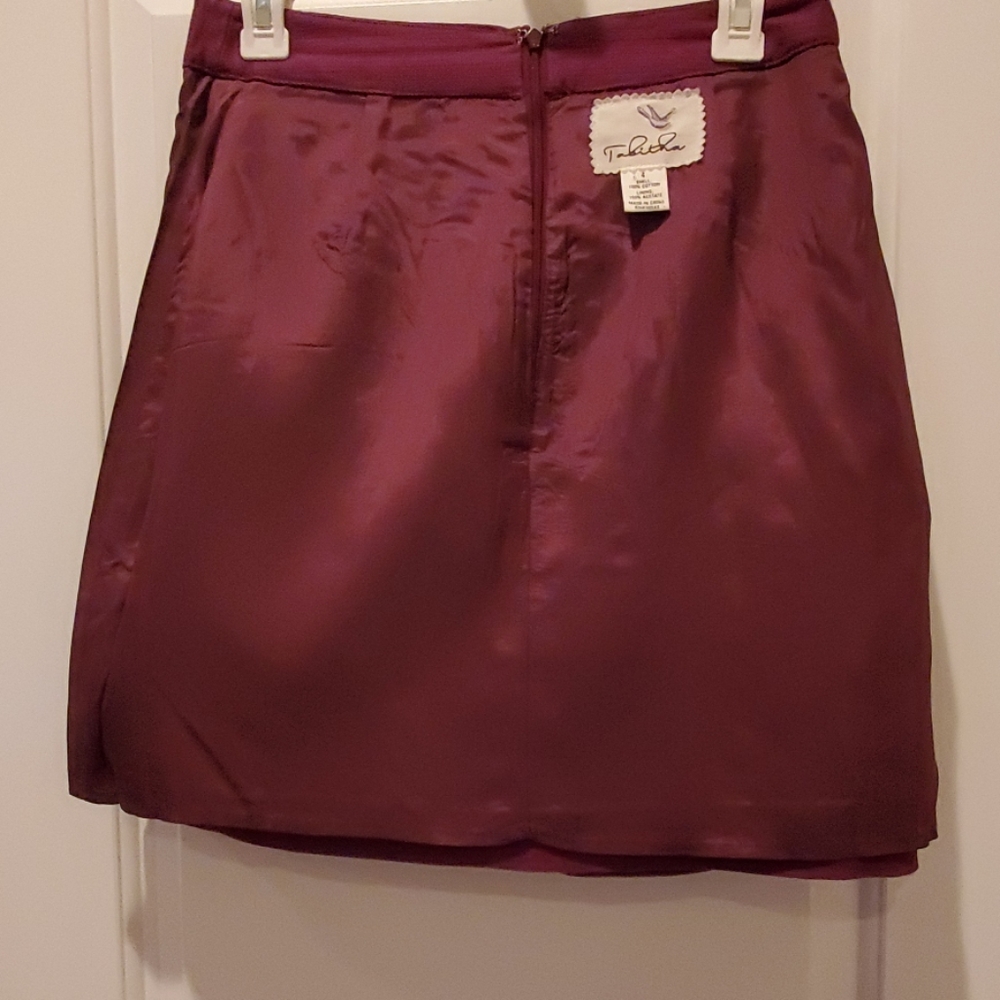Tabitha Purple Burlap Skirt with Asymmetric Pleats - Picture 6 of 7